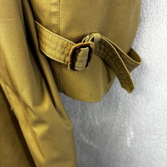 M Hyman And Son Heavy Lined Trench Coat Mens 56 R Tan Belted Wool Collar Long - Picture 15 of 16